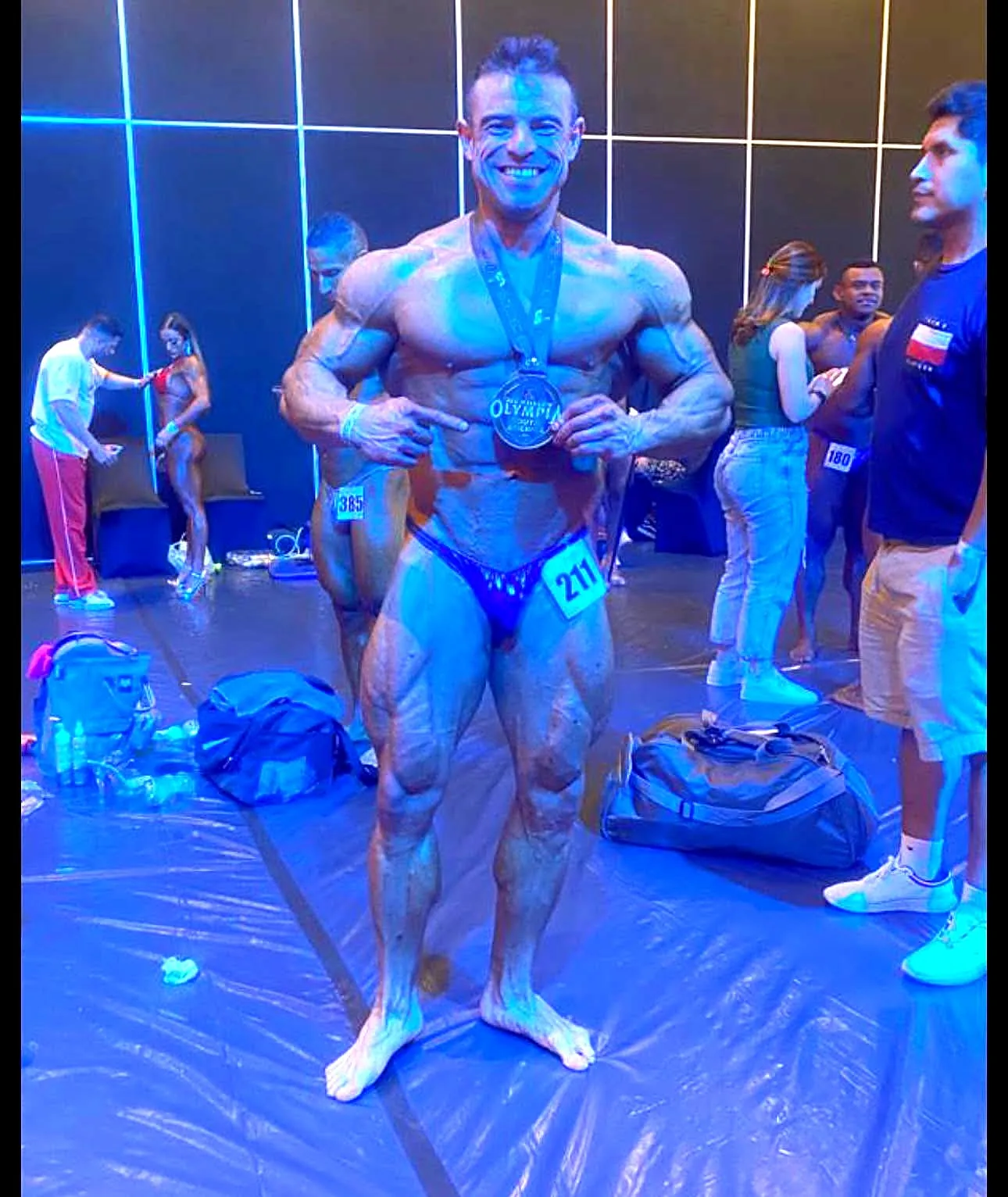 Gerard Mahuzier en el backstage de una competencia